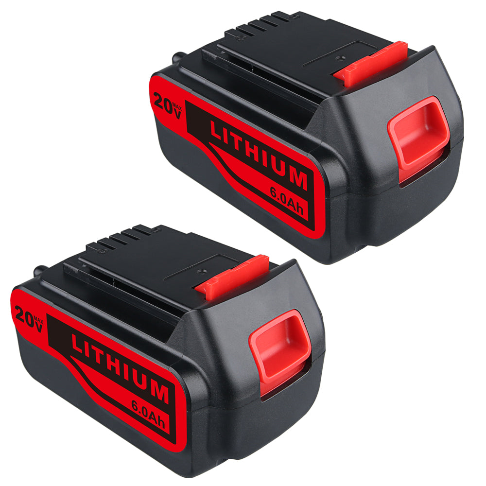 2 Pack For Black and Decker LB2X4020 20V 6.0Ah Battery |  LBXR20-OPE LBXR20 LBX20 Lithium Battery | clearance