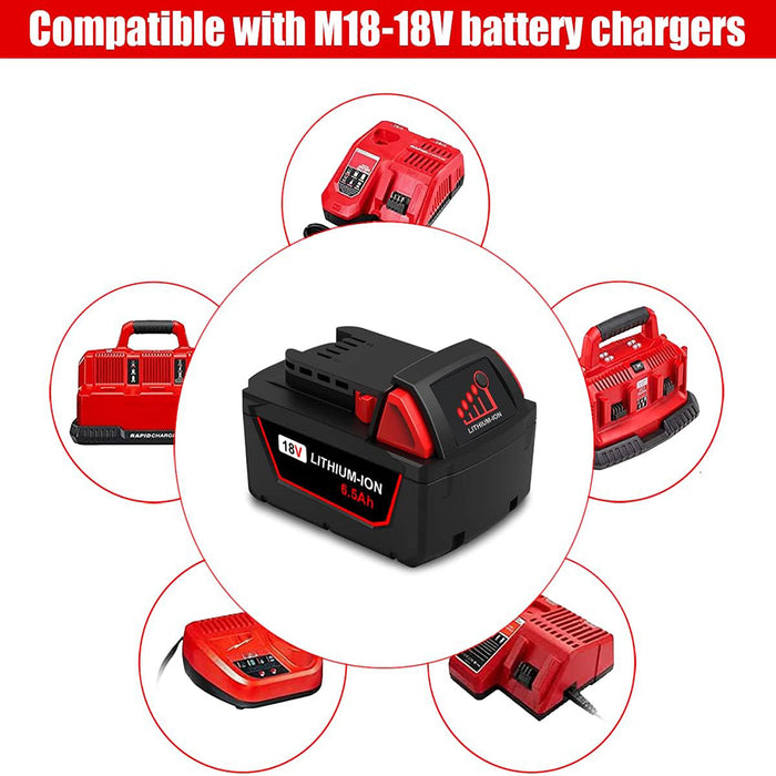 For Milwaukee M18 18V 5.5Ah XC Li-ion Battery Replacement |  4 Pack