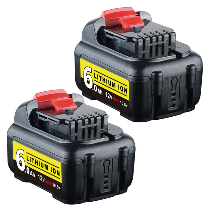 For Dewalt 12V Battery Replacement | DCB120 DCB123 DCB127 6.0Ah Li-ion Battery 2 Pack