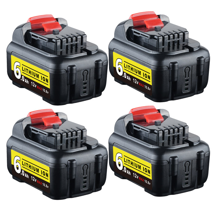 For Dewalt 12V Battery Replacement | DCB120 DCB123 DCB127 6.0Ah Li-ion Battery 4 Pack