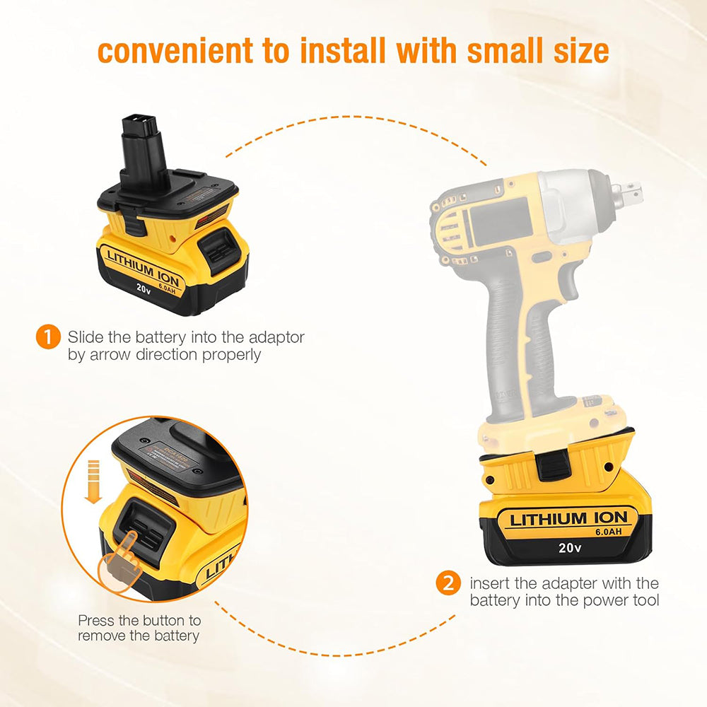 For DeWalt DCA1820 18V to 20V Battery Adapter | Battery Converter 2 Pack