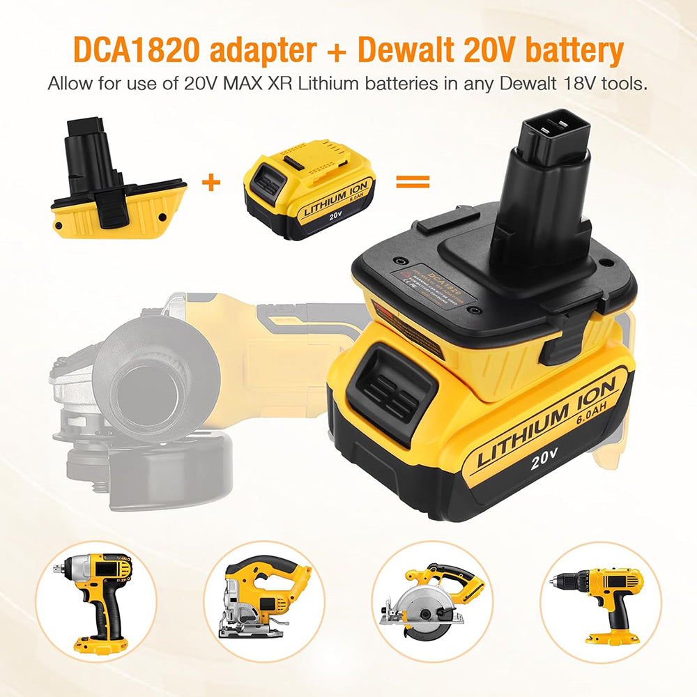 For DeWalt DCA1820 18V to 20V Battery Adapter | Battery Converter 2 Pack