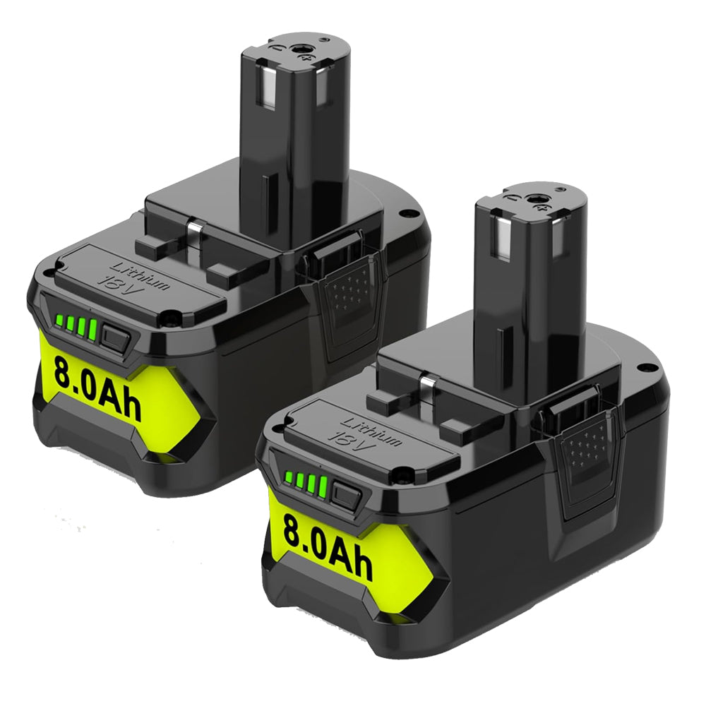 2 Packs 8.0Ah For Ryobi 18V P108 Battery replacement | High Capacity Li-ion Battery