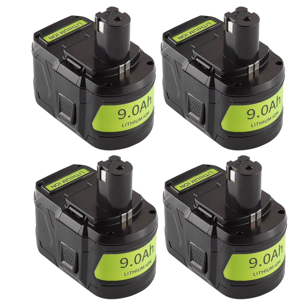 4 Pack 9.0Ah For Ryobi 18V P108 Battery replacement | High Capacity Li-ion Battery