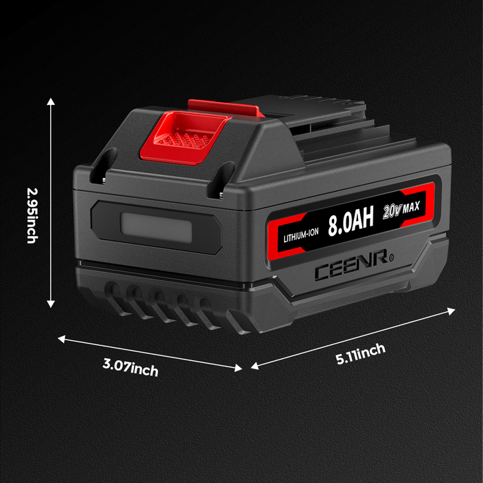 Ceenr 8.0Ah Battery For Black and Decker 20V Max 2 Pack | Replacement Model LBXR20, with Lishen 21700 Battery Cell (LR2170LA)