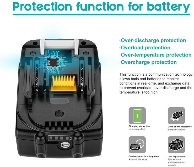 6.0Ah For Makita 14.4V Battery Replacement | BL1460B BL1440B BL1430B Li-ion Battery With LED 2 Pack | clearance