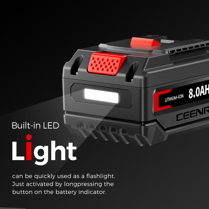 Ceenr 8.0Ah Battery For Bosch 18V | Replacement Model BAT610G, with Lishen 21700 Battery Cell (LR2170LA)