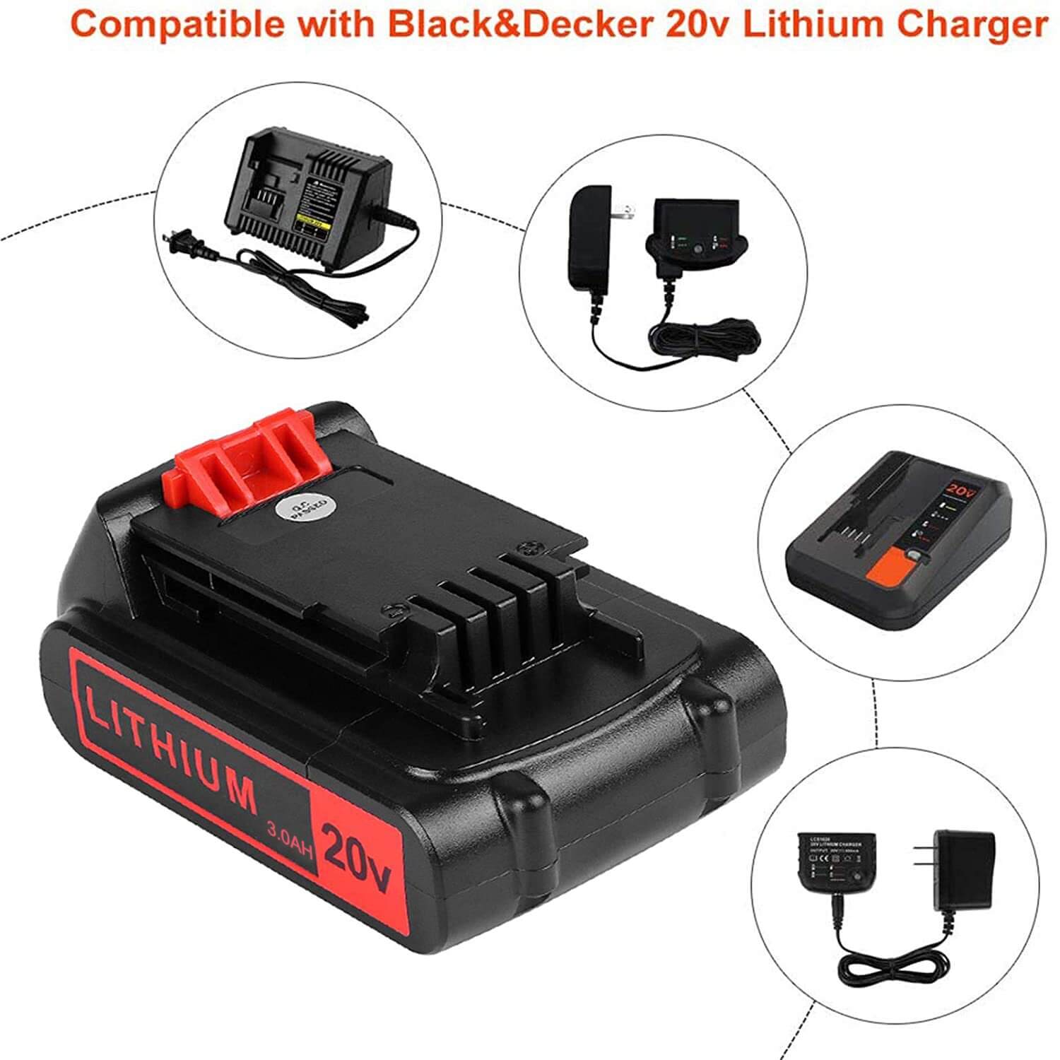 2 Pack For Black and Decker 20V Battery Replacement | LBXR20 3.8Ah Li-ion Battery | clearance