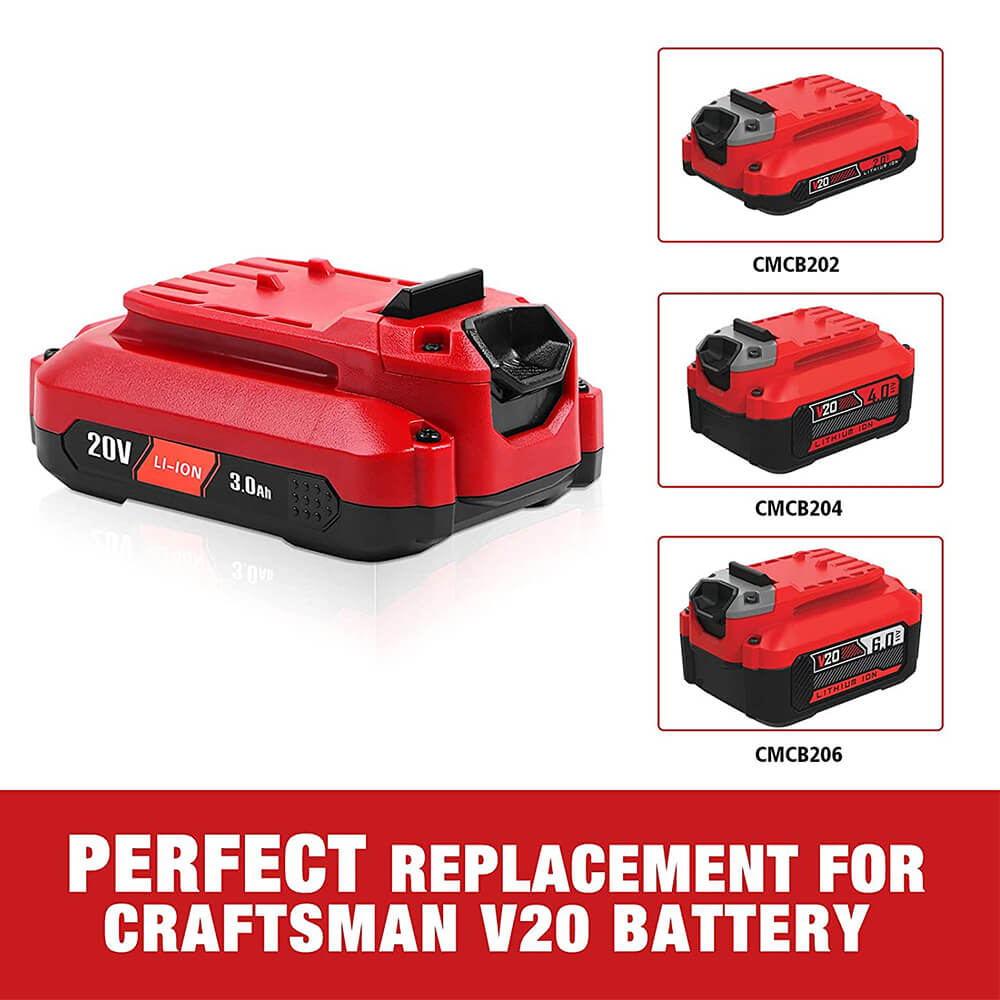 For Craftsman V20 20V 3.0Ah Battery Replacement | CMCB203 CMCB201 Li-ion Battery 2 Pack | clearance