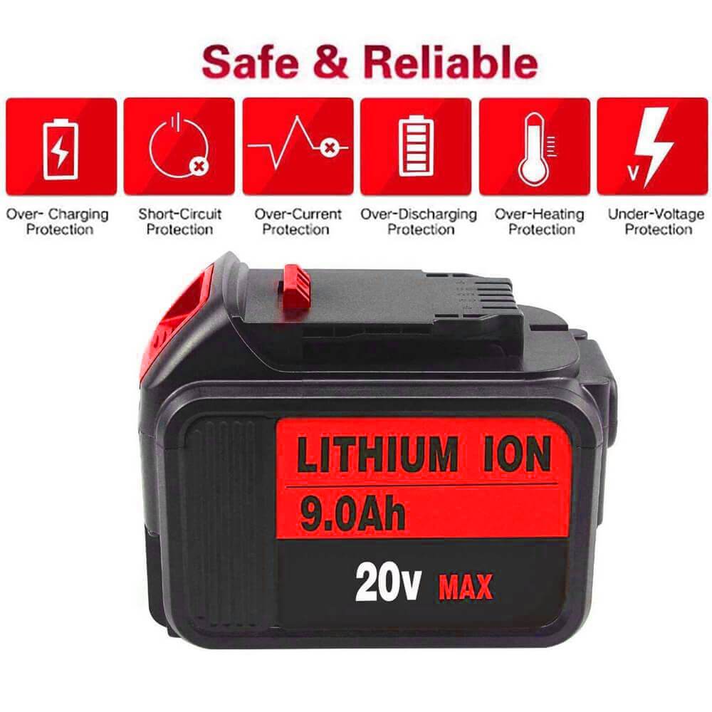 9.0Ah For DeWalt 20V  Battery Replacement |  Max XR Li-ion Battery DCB209 DCB205 DCB200 6 Pack | clearance