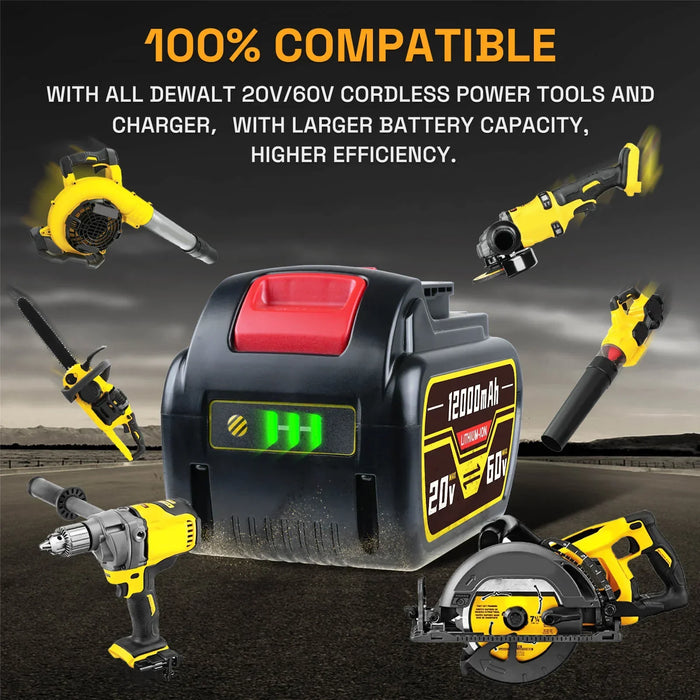 For Dewalt DCB609 20V/60V MAX FLEXVOLT Li-Ion 12.0Ah Battery DCB609-2 DCB606 3PACK