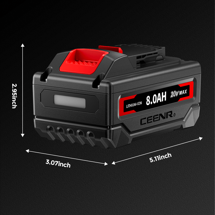 Ceenr 8.0Ah Battery For DeWalt 18V(20V Max) | Replacement Model DCB200, with Lishen 21700 Battery Cell (LR2170LA)