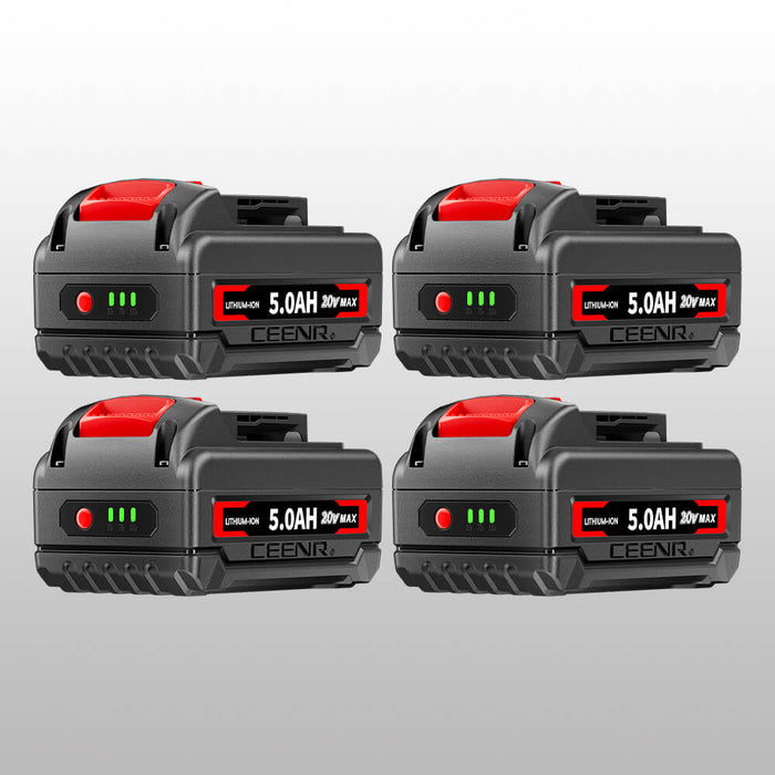 Ceenr 5.0Ah Battery for DeWalt 18V(20V Max) 4 Pack | Replacement Model DCB200