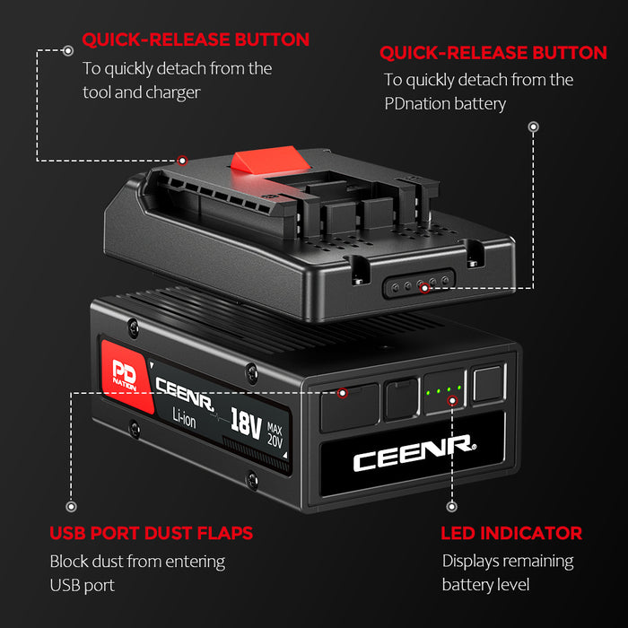 Ceenr® 4.0Ah PDnation Battery For Bosch 18V Power Tools