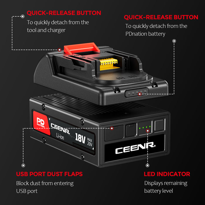 Ceenr® 4.0Ah PDnation Battery For Makita 18V Power Tools