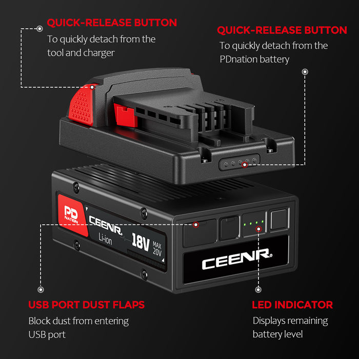 Ceenr® 4.0Ah PDnation Battery For Milwaukee 18V Power Tools