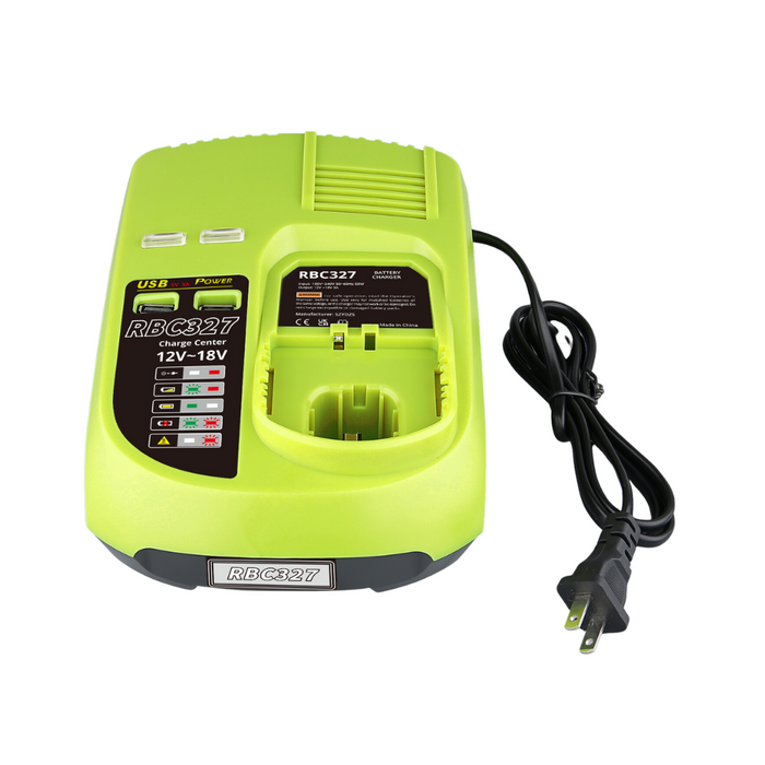 For Ryobi 18V One Plus Lithium Battery Charger P117 | P104 12V-18V Ni-cd & Ni-Mh Battery Charger