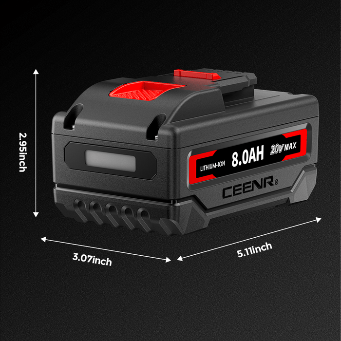 Ceenr 8.0Ah Battery For Worx 20V Max | Model WA3551, with Lishen 21700 Battery Cell (LR2170LA)