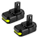 2 Pack For Ryobi 18V P102 3.0Ah  