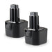 For Dewalt 9.6V DC9062 4.8Ah 2 Pack