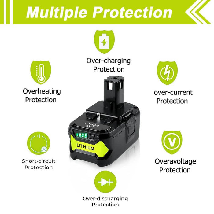 4.0Ah For Ryobi 18V Battery Replacement | Ryobi P104 P102 P108 Battery 6 Pack