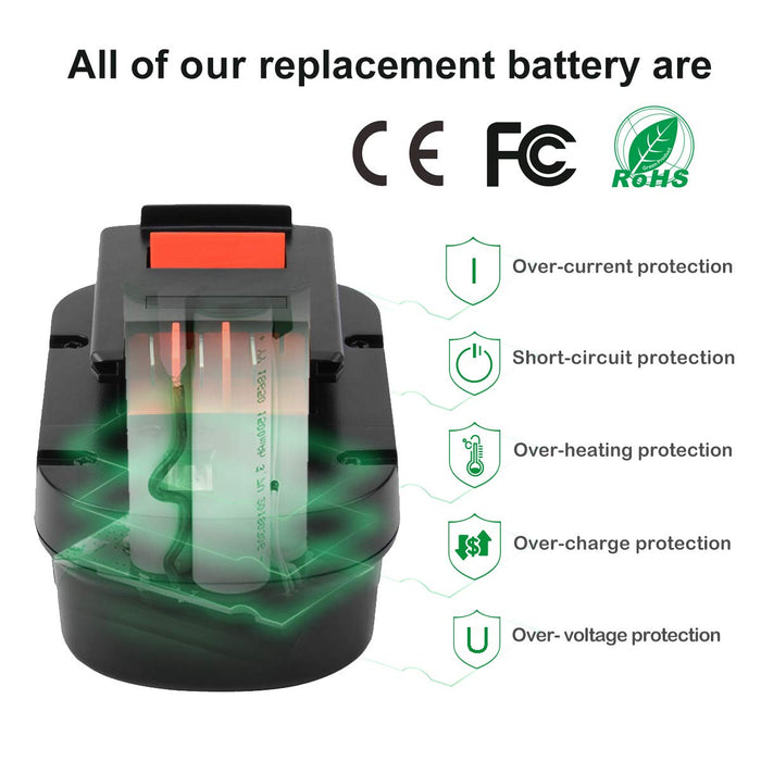 Upgraded 12V 4800mAh Replacement for Black and Decker HBP12 NI-MH Battery | A1712 FS120B FSB12 HPB12 A12 A12-XJ A12EX FS120B FSB12 FS120BX Battery