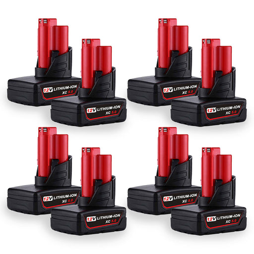 5.0Ah For Milwaukee M12 12V 8 Pack