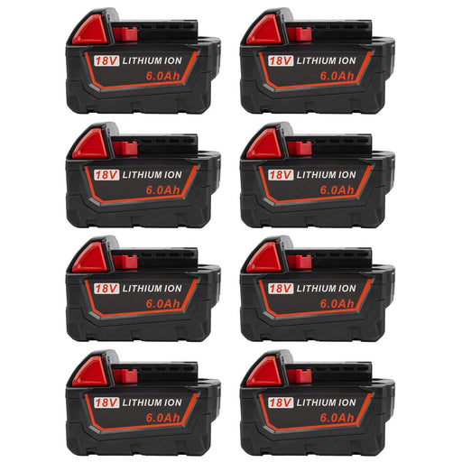 For Milwaukee M18 18V 6.0Ah 8 Pack