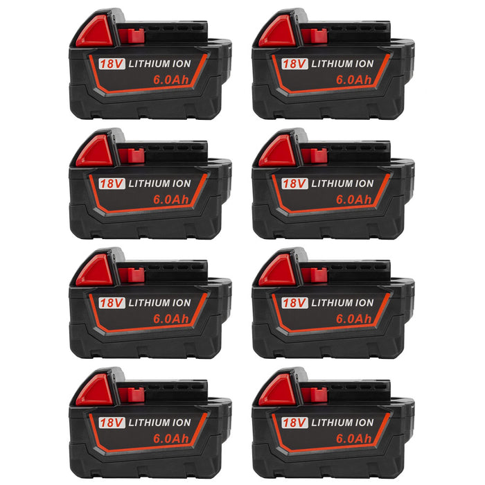 For Milwaukee M18 18V 6.0Ah 8 Pack