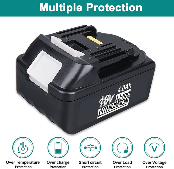 For Makita 18V Battery Replacement | BL1840B 4.0Ah Lithium BL1830 BL1840 BL1845 Battery