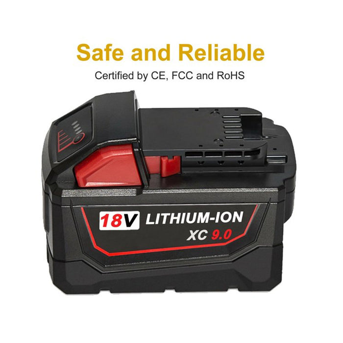 For Milwaukee M18 Battery Replacement | 18V 9.0Ah Li-Ion Battery 3 Pack