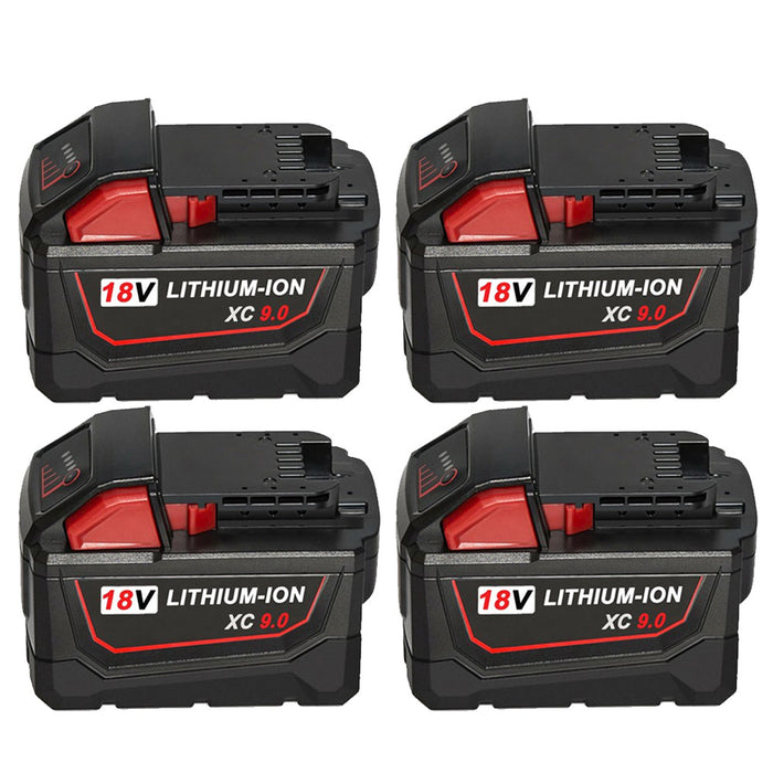 9.0Ah For Milwaukee M18 18V 4 Pack