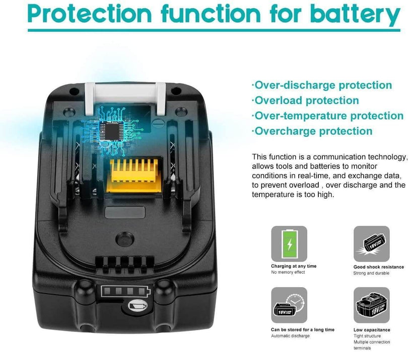 6.0Ah For Makita 14.4V Battery Replacement | BL1460B BL1440B BL1430B Li-ion Battery With LED