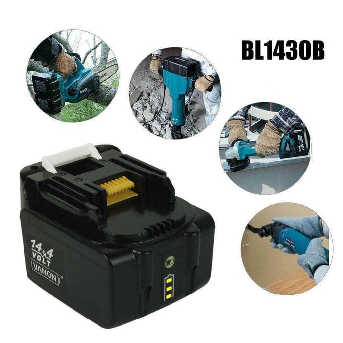 6.0Ah For Makita 14.4V Battery Replacement | BL1460B BL1440B BL1430B Li-ion Battery With LED