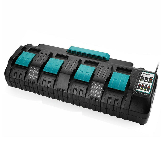 4-Port 18V Lithium-Ion Charger DC18SF for Makita 14.4V-18V Lithium Battery BL1840 BL1850 BL1860 | Replace Makita DC18SF DC18RC Rapid Charger