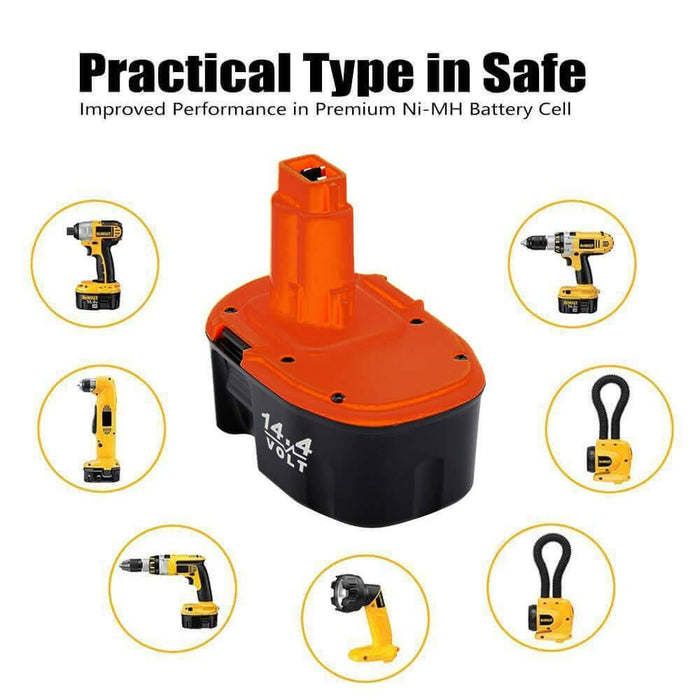 4.8Ah For Dewalt 14.4V XRP Battery Replacement | DC9091 Ni-Mh Battery