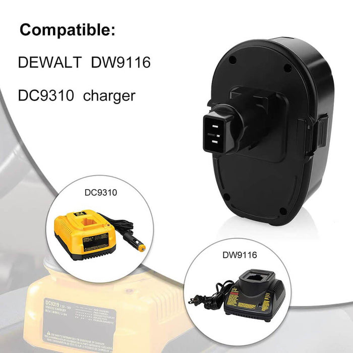 6.0Ah For Dewalt 18V Battery Replacement | DC9096 DC9098 DW9096 DW9098 Li-ion Battery Black