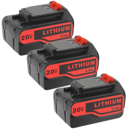 6.0Ah For Black and Decker 20V LB2X4020  3 Pack