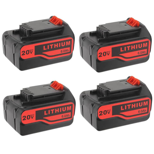 For Black and Decker 20V 6.0Ah LB2X4020  4 Pack