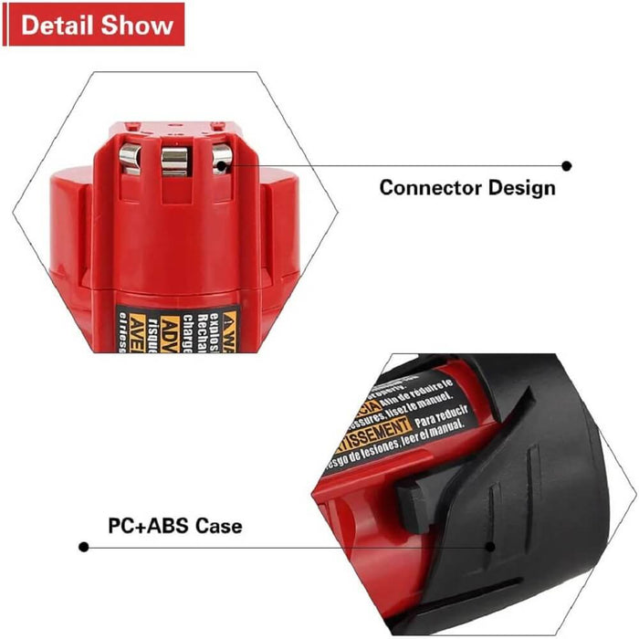 For Milwaukee M12 12V Battery Replacement | Upgraded to 3.5Ah Li-ion Battery