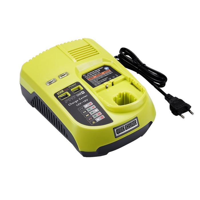 For Ryobi 18V One Plus Lithium Battery Charger P117 | P104 12V-18V Ni-cd & Ni-Mh Battery Charger