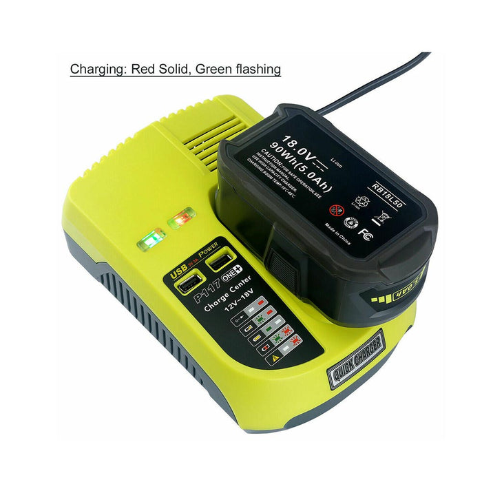 For Ryobi 18V One Plus Lithium Battery Charger P117 | P104 12V-18V Ni-cd & Ni-Mh Battery Charger