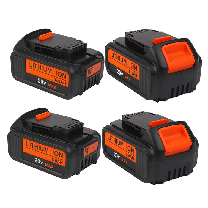 For Dewalt 20V DCB200 6.0Ah 4 Pack