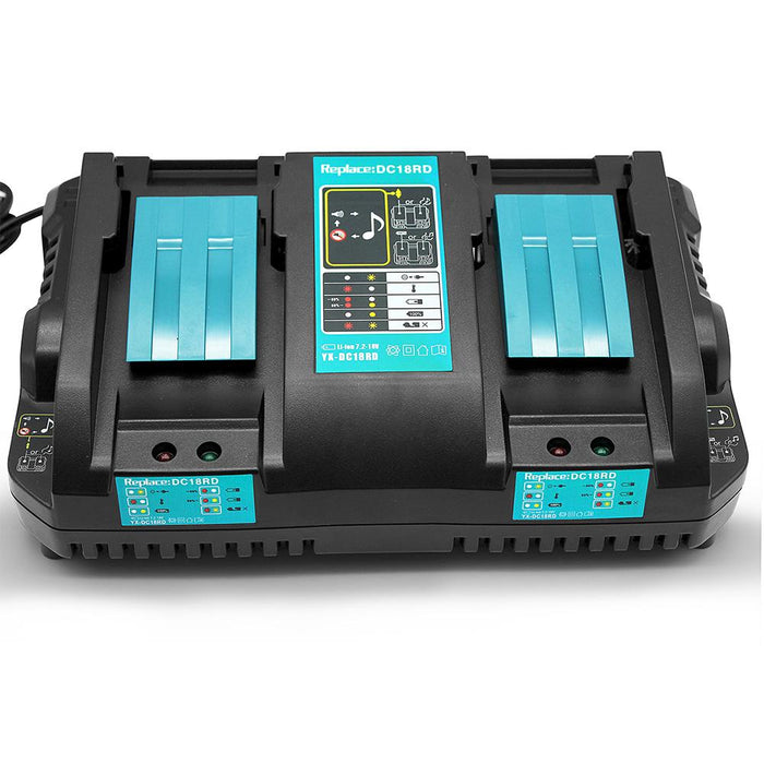 Makita 18V Battery Charger | DC18RD Dual Port Rapid Charger for BL1850 BL1830 Lithium-Ion Battery